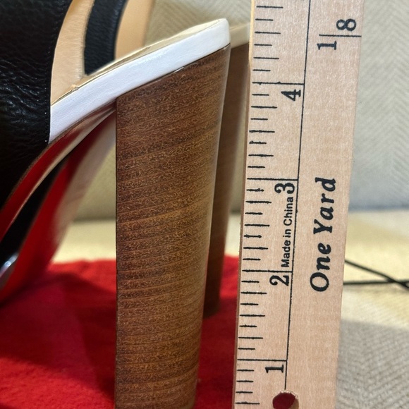 Authentic Christian Louboutin Chrome, White & Black Platform Heels - Picture 12 of 14